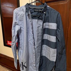 Calvin Klein Jeans Two-Tone Blue Shirt